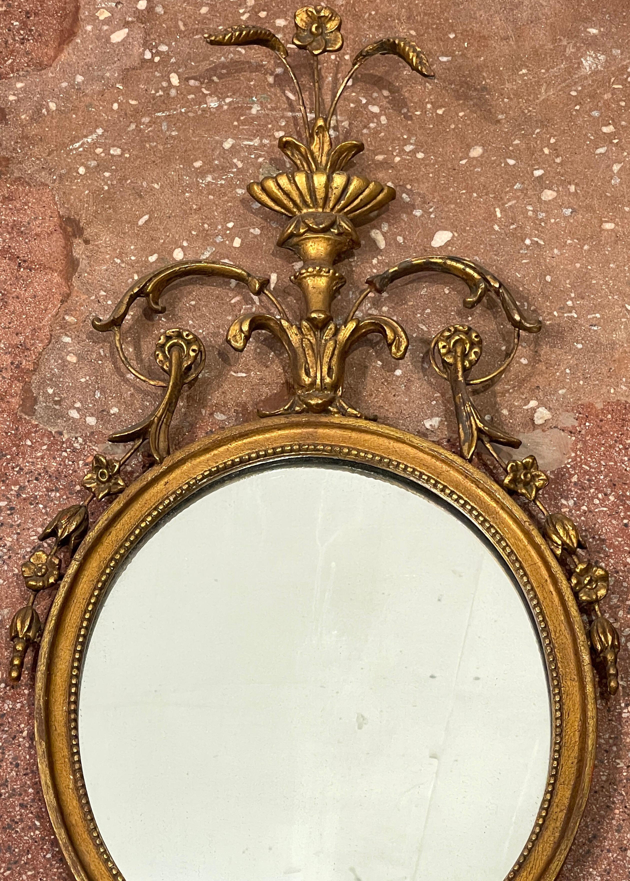 Pair of English Diminutive Georgian Style Giltwood Mirrors, Circa 1900 For Sale 2
