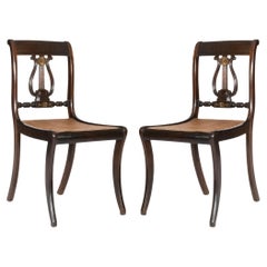 Paire de chaises de salle à manger anglaises, style Sheraton, 19ème siècle