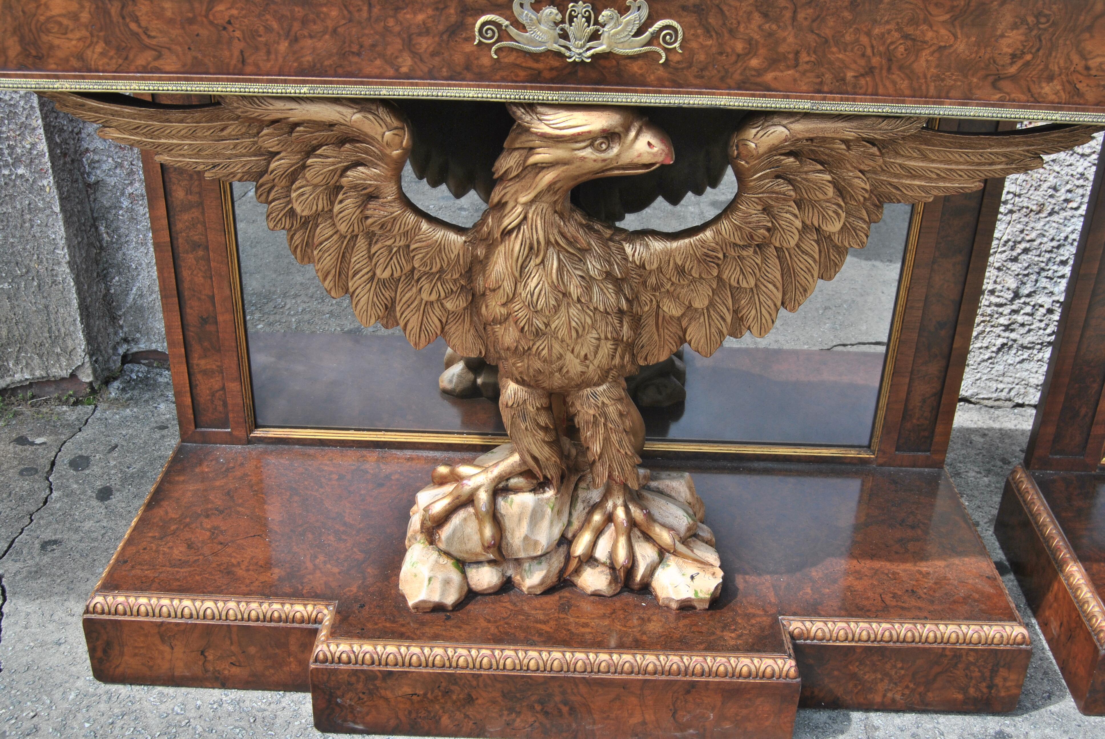 George I Pair of English Eagle Based Console Tables, circa 1910 For Sale