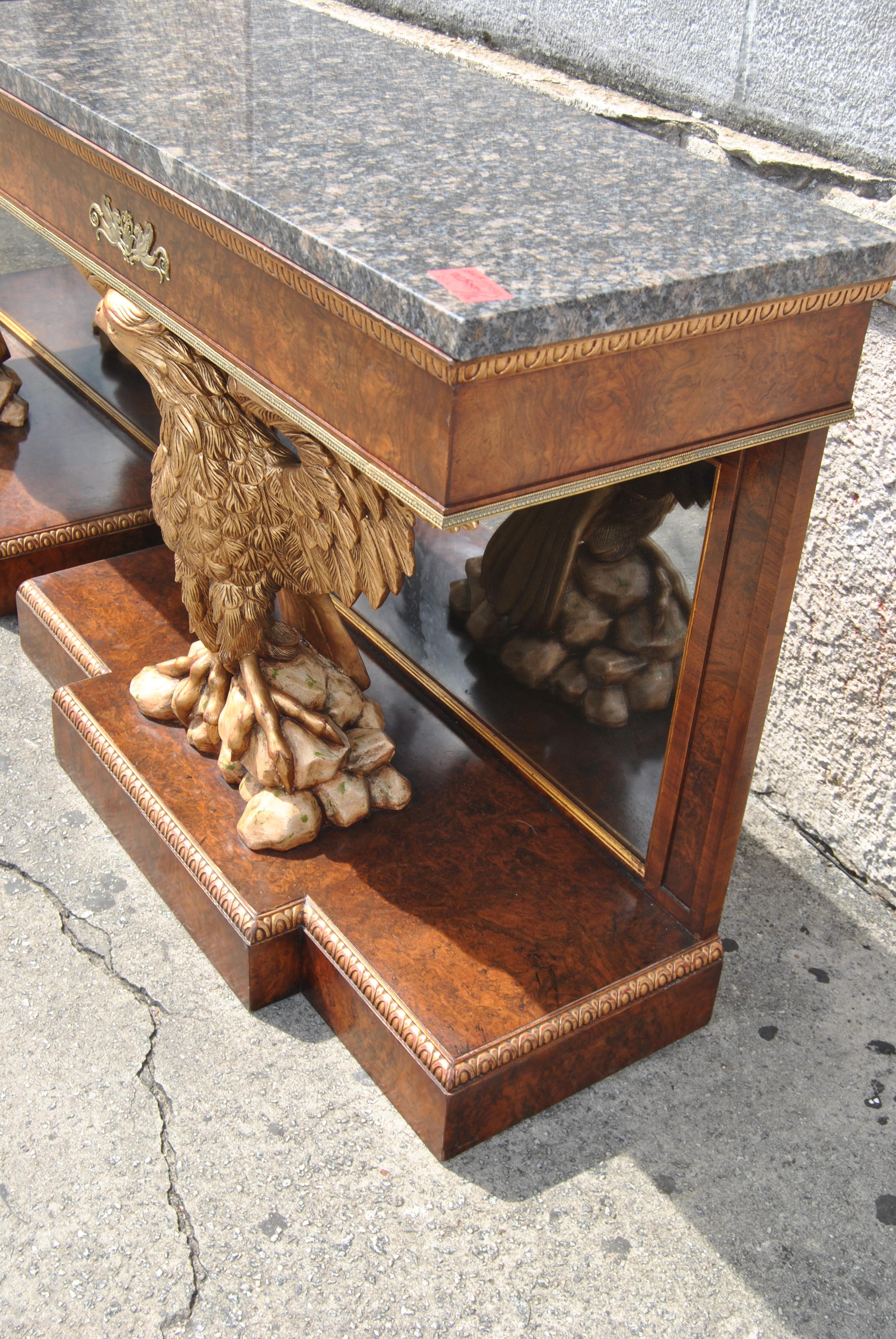 20th Century Pair of English Eagle Based Console Tables, circa 1910 For Sale