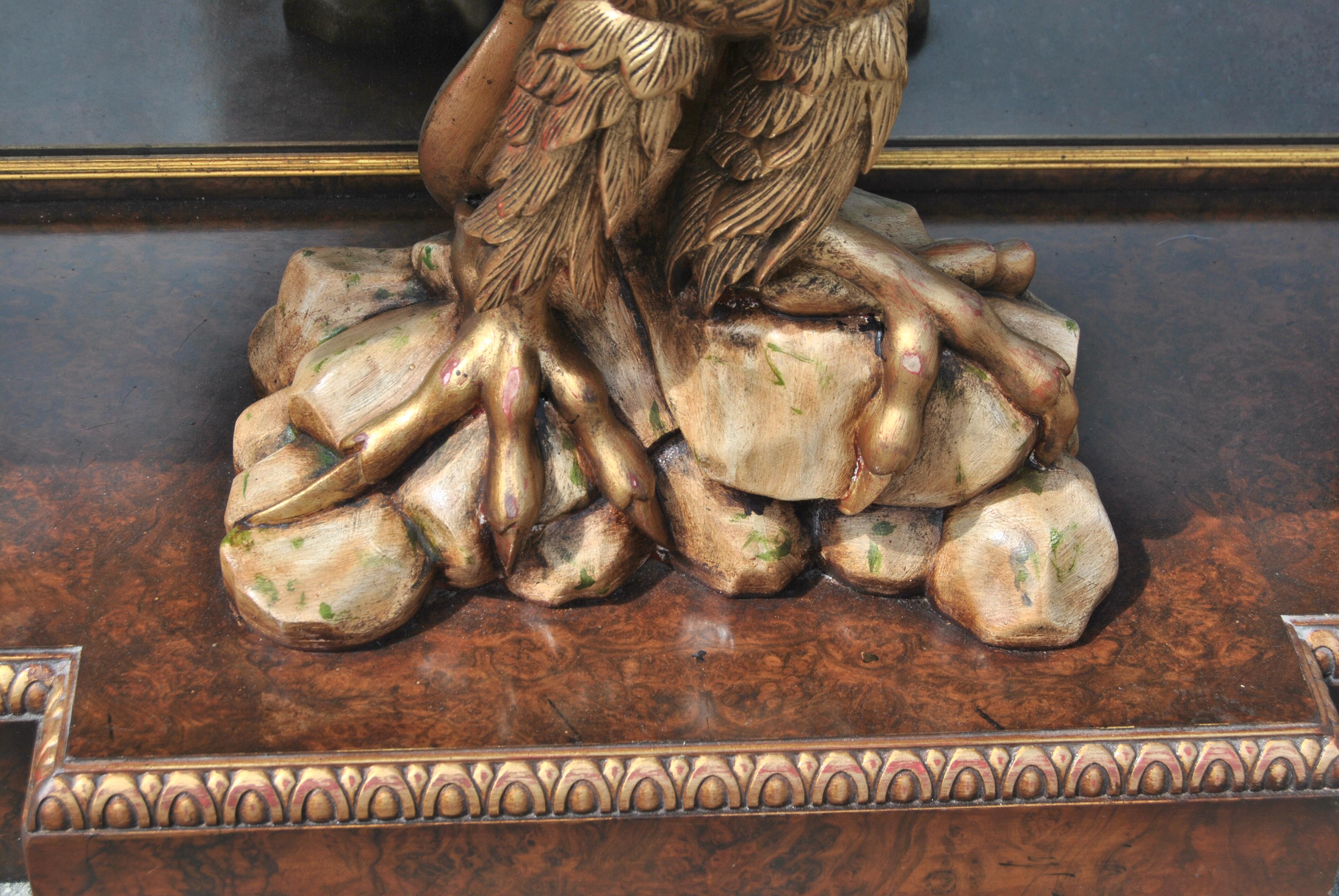 Marble Pair of English Eagle Based Console Tables, circa 1910 For Sale