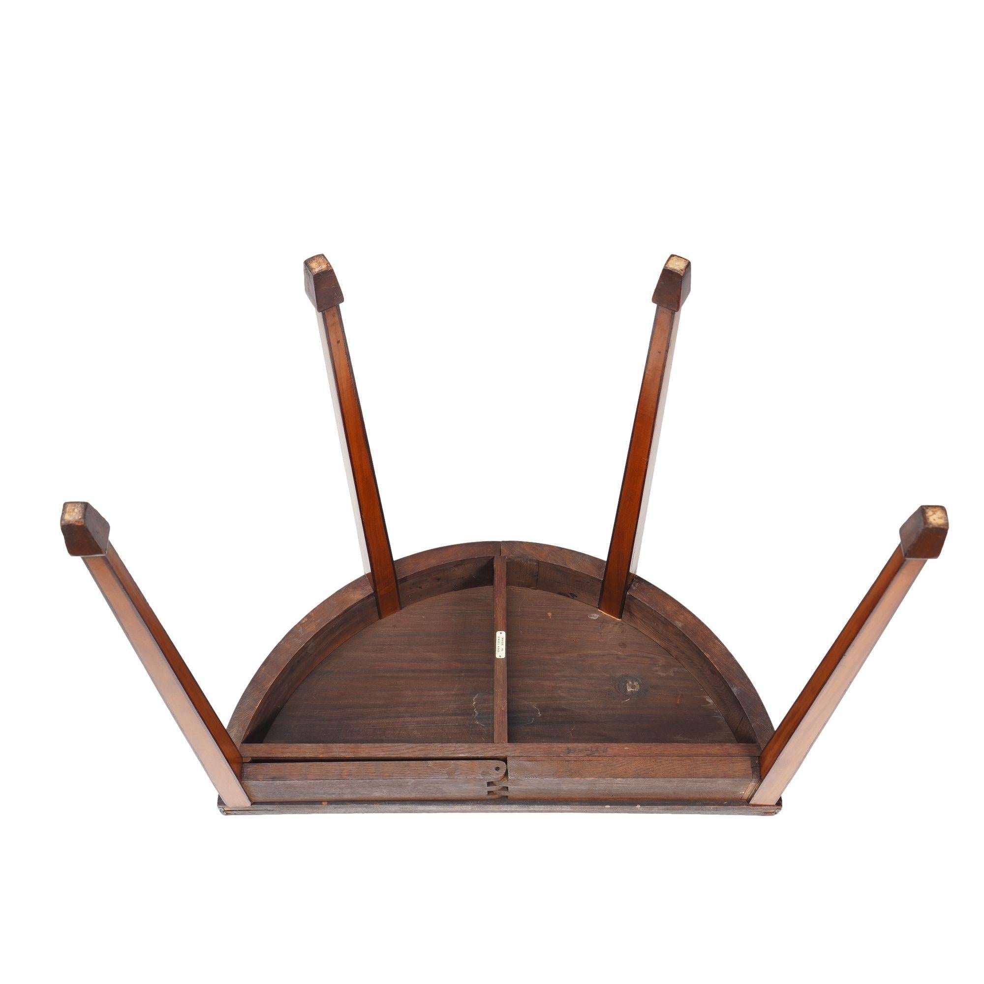 Pair of English Edwardian marquetry flip top demilune tables, c. 1890-1915 For Sale 5