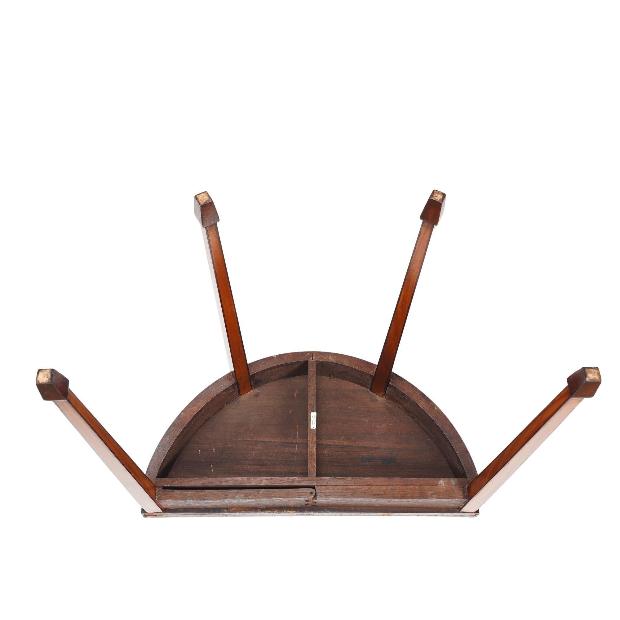 Pair of English Edwardian marquetry flip top demilune tables, c. 1890-1915 For Sale 14