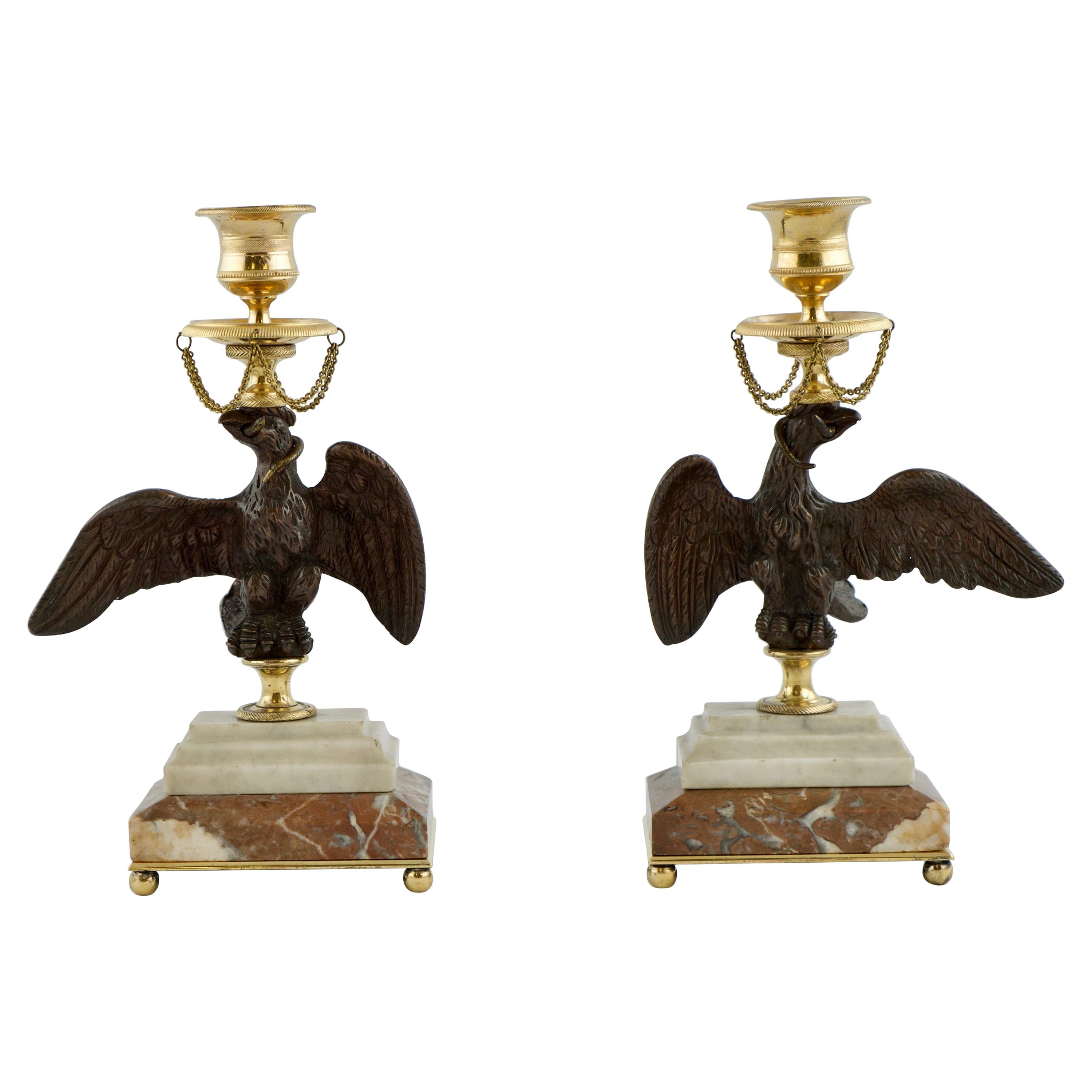 Paar englische Empire-Kerzenständer, frühes 19. Jahrhundert im Angebot