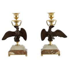 Pair of English Empire Candlesticks, Early 19th C
