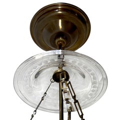 Pair of English Etched Glass Lanterns, Sold Individually