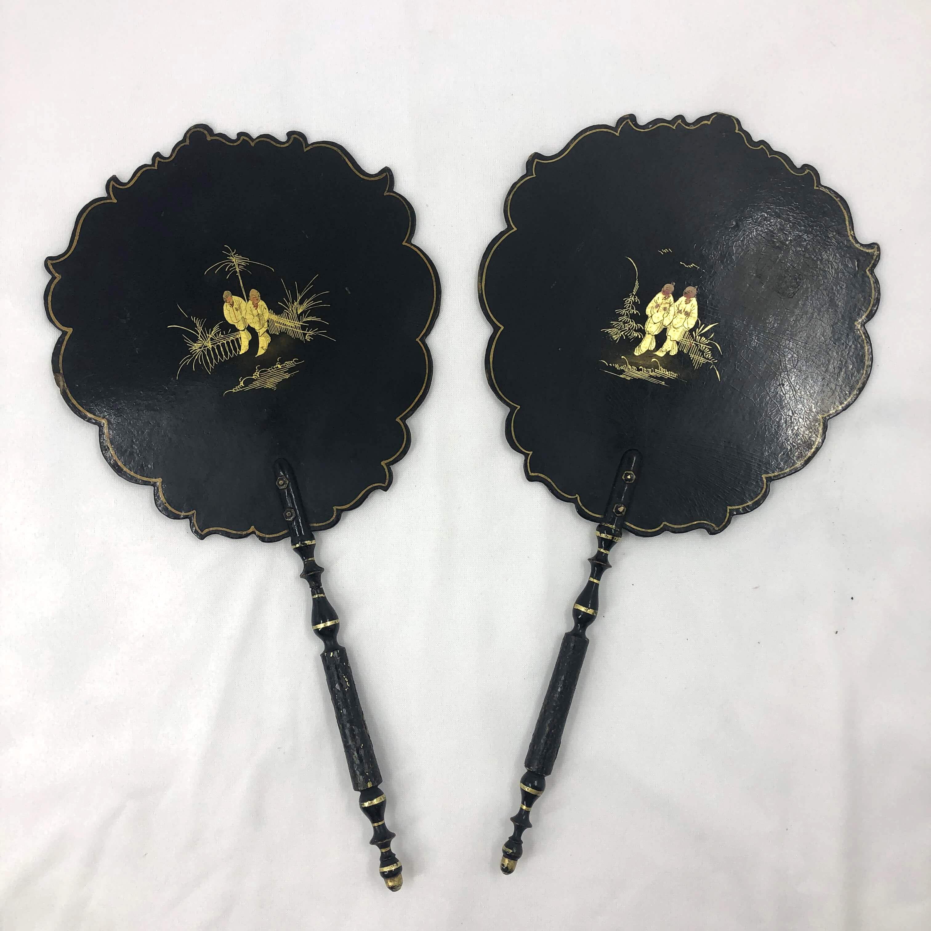 Early Victorian Pair of English Fans