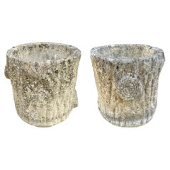 Pair of English Faux Bois Planters