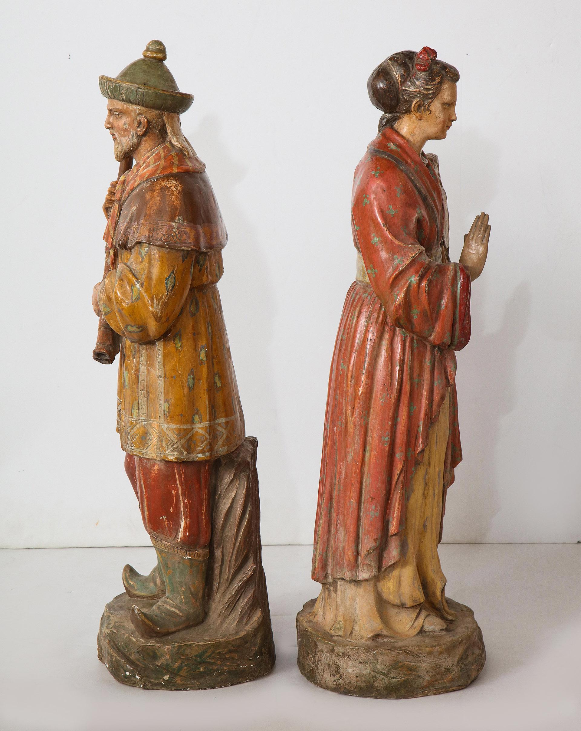 Pair of English Figures  In Good Condition For Sale In New York, NY