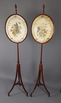 Pair of Pole Screens 19th century