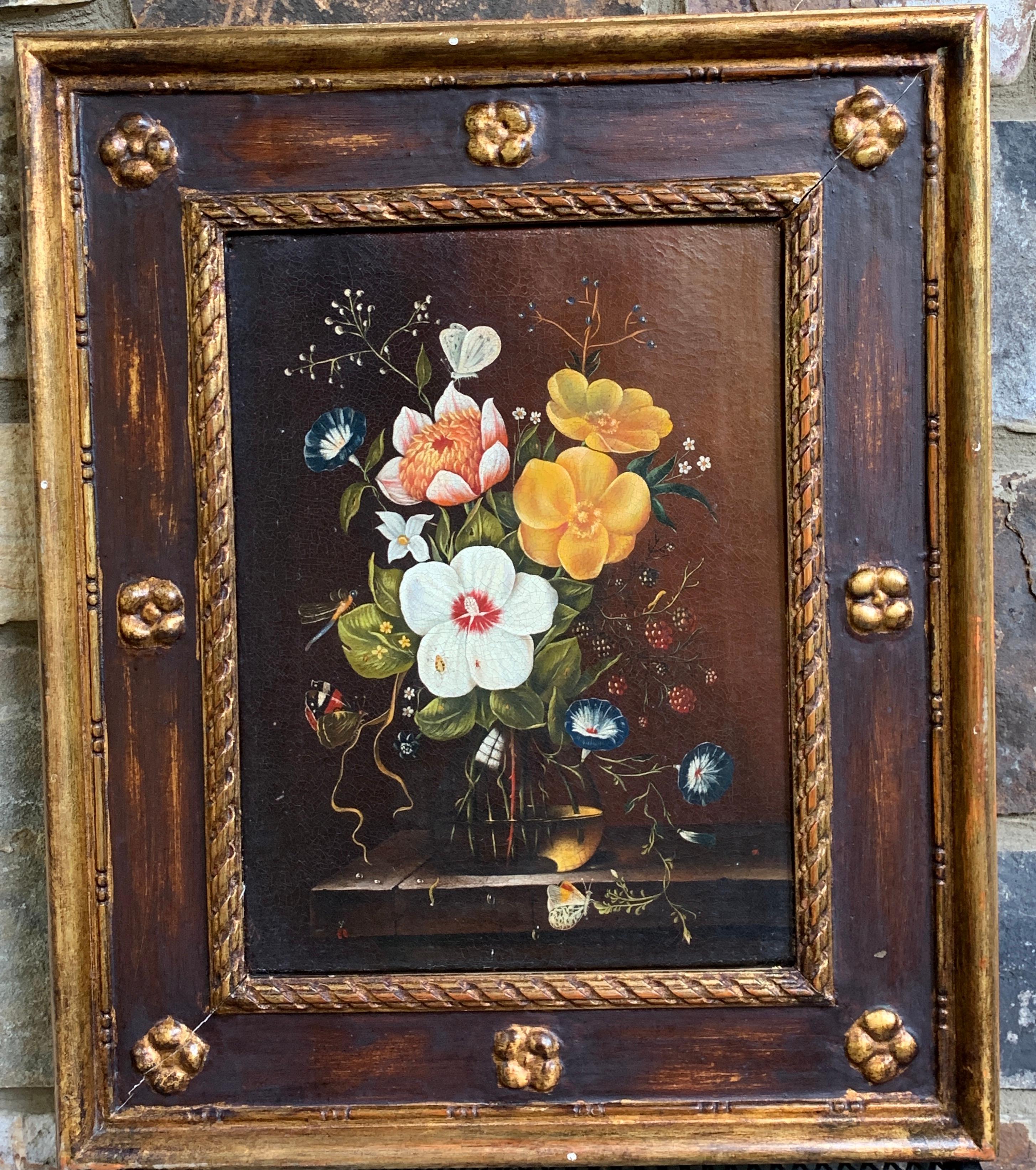 Pair of English Floral Still Life Paintings in the Style of Cecil Kennedy For Sale 4