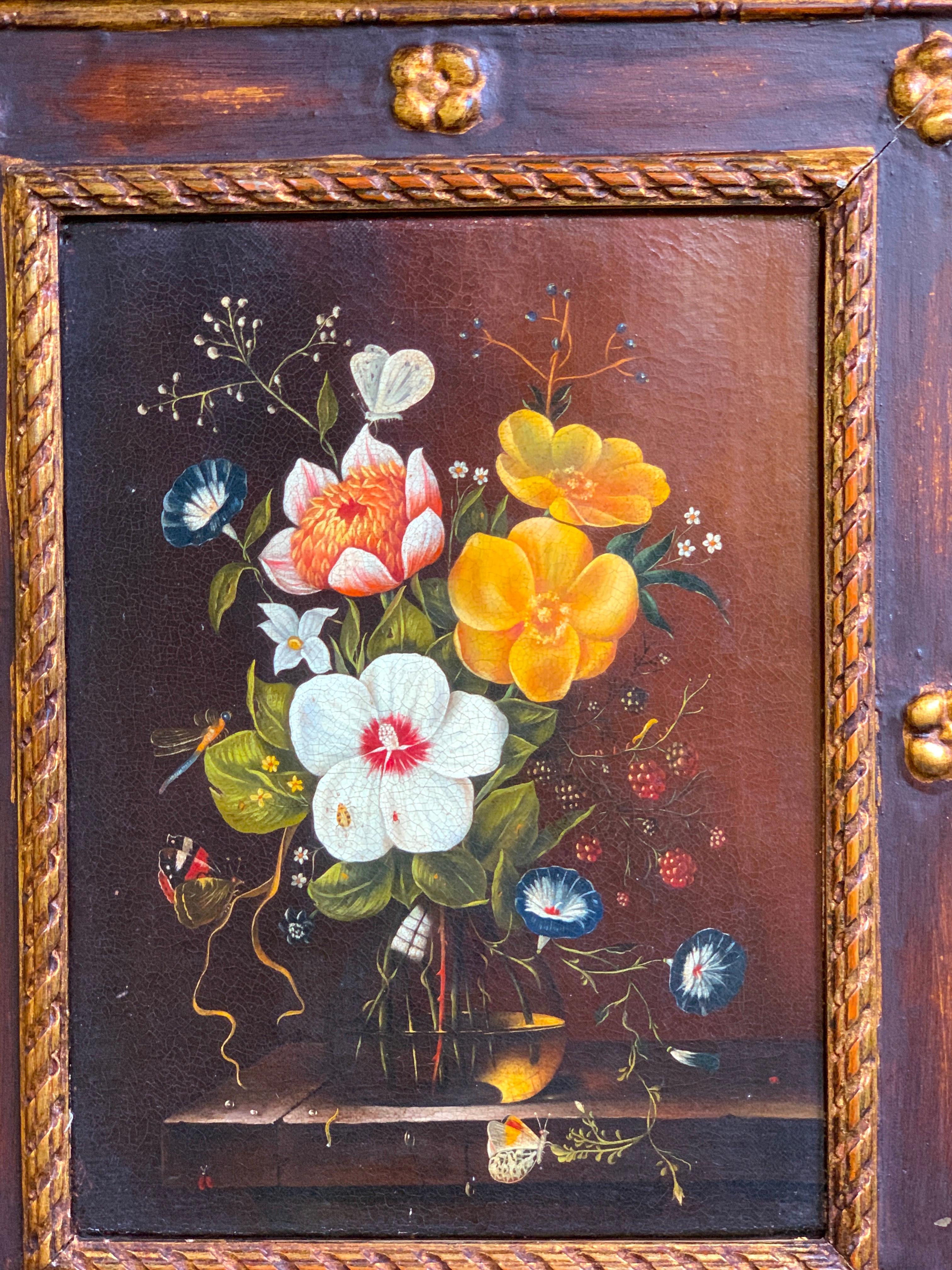 Pair of English Floral Still Life Paintings in the Style of Cecil Kennedy For Sale 5