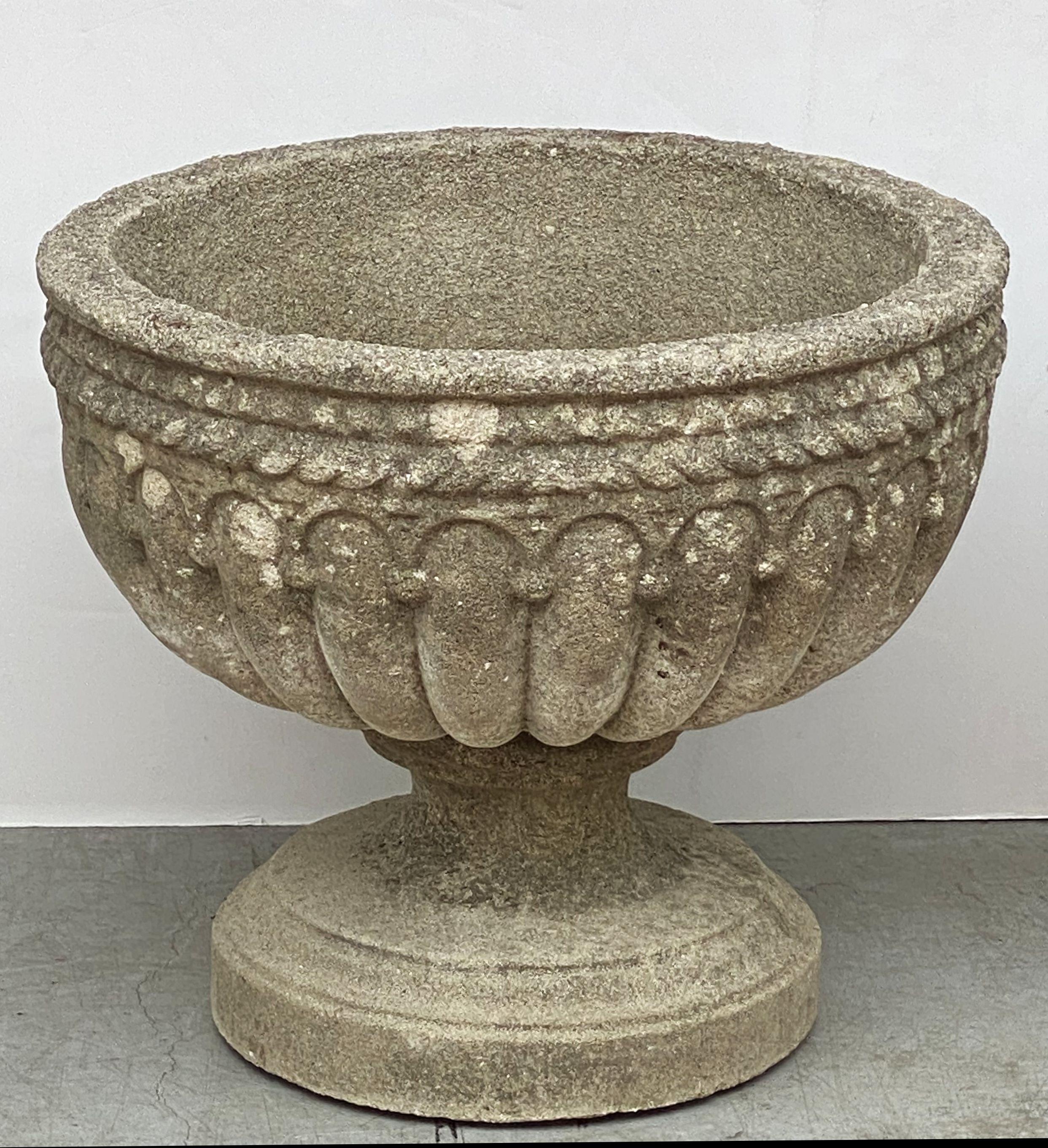 Pair of English Garden Stone Urns or Planters 'Individually Priced' 6