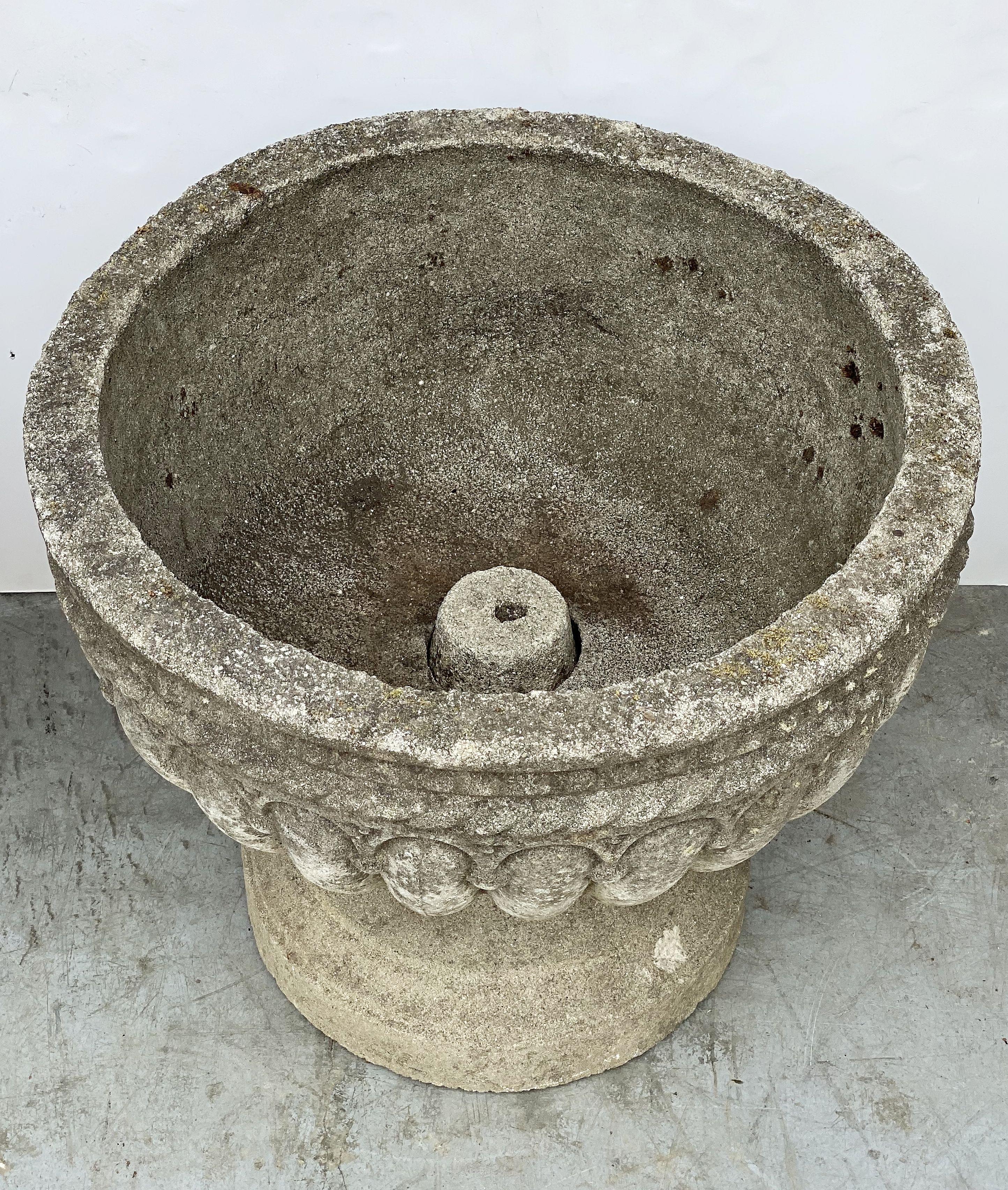20th Century Pair of English Garden Stone Urns or Planters 'Individually Priced'