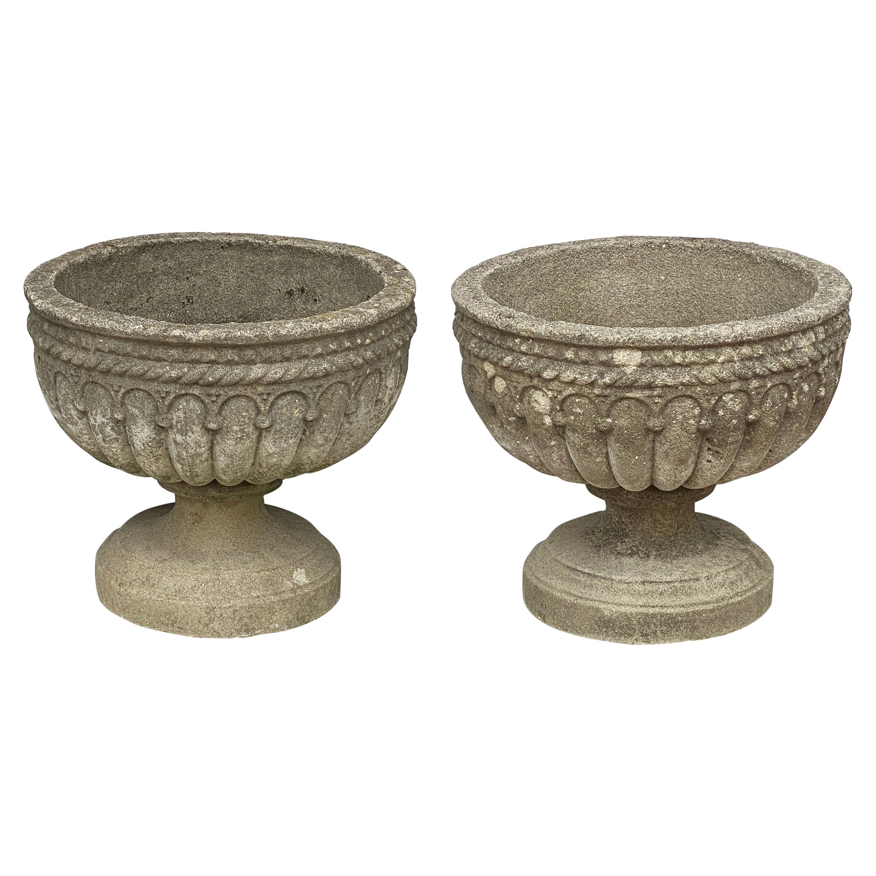 Pair of English Garden Stone Urns or Planters 'Individually Priced'