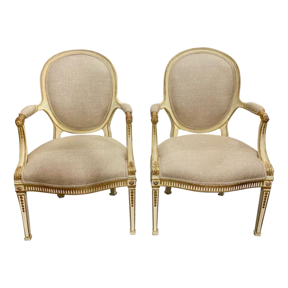 Pareja de Sillones Ingleses Jorge III Parcela Dorada en venta