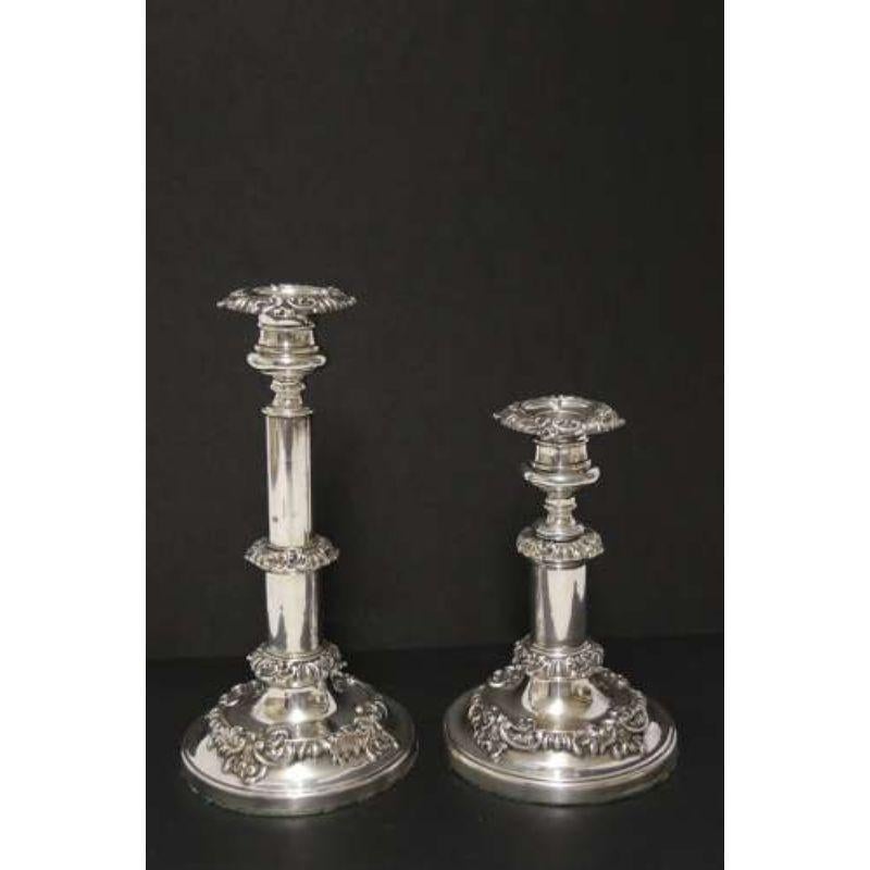 Pair of English George III Silver Telescopic Candlesticks, Sheffield, 1816 For Sale 9
