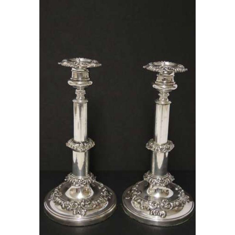 Pair of English George III Silver Telescopic Candlesticks, Sheffield, 1816 For Sale 2