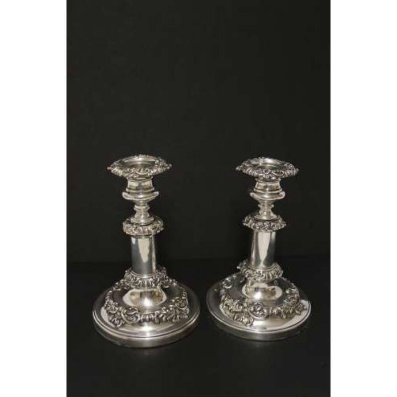 Pair of English George III Silver Telescopic Candlesticks, Sheffield, 1816 For Sale 3