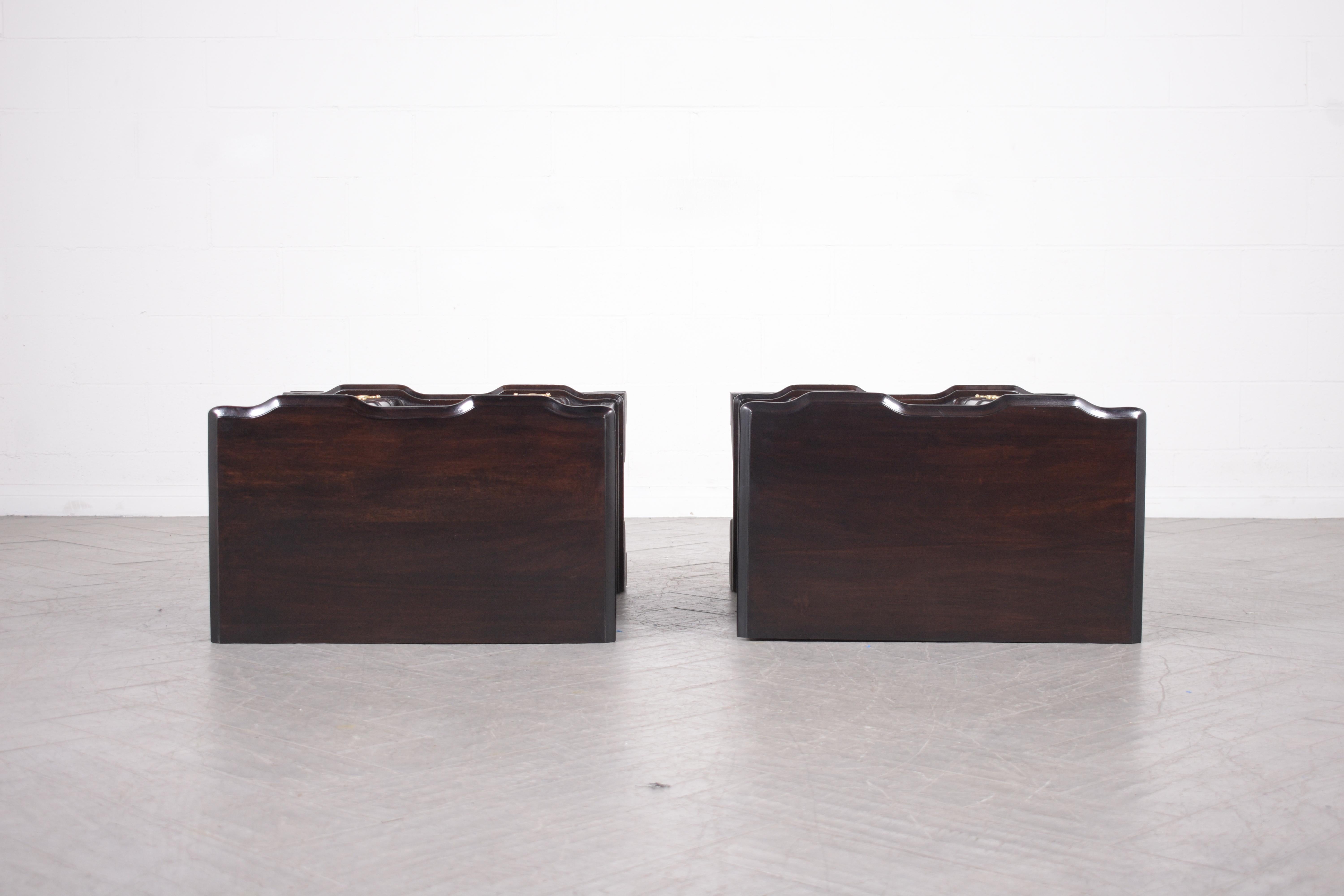 Restored 1950s George III Mahogany Chest of Drawers Pair For Sale 6