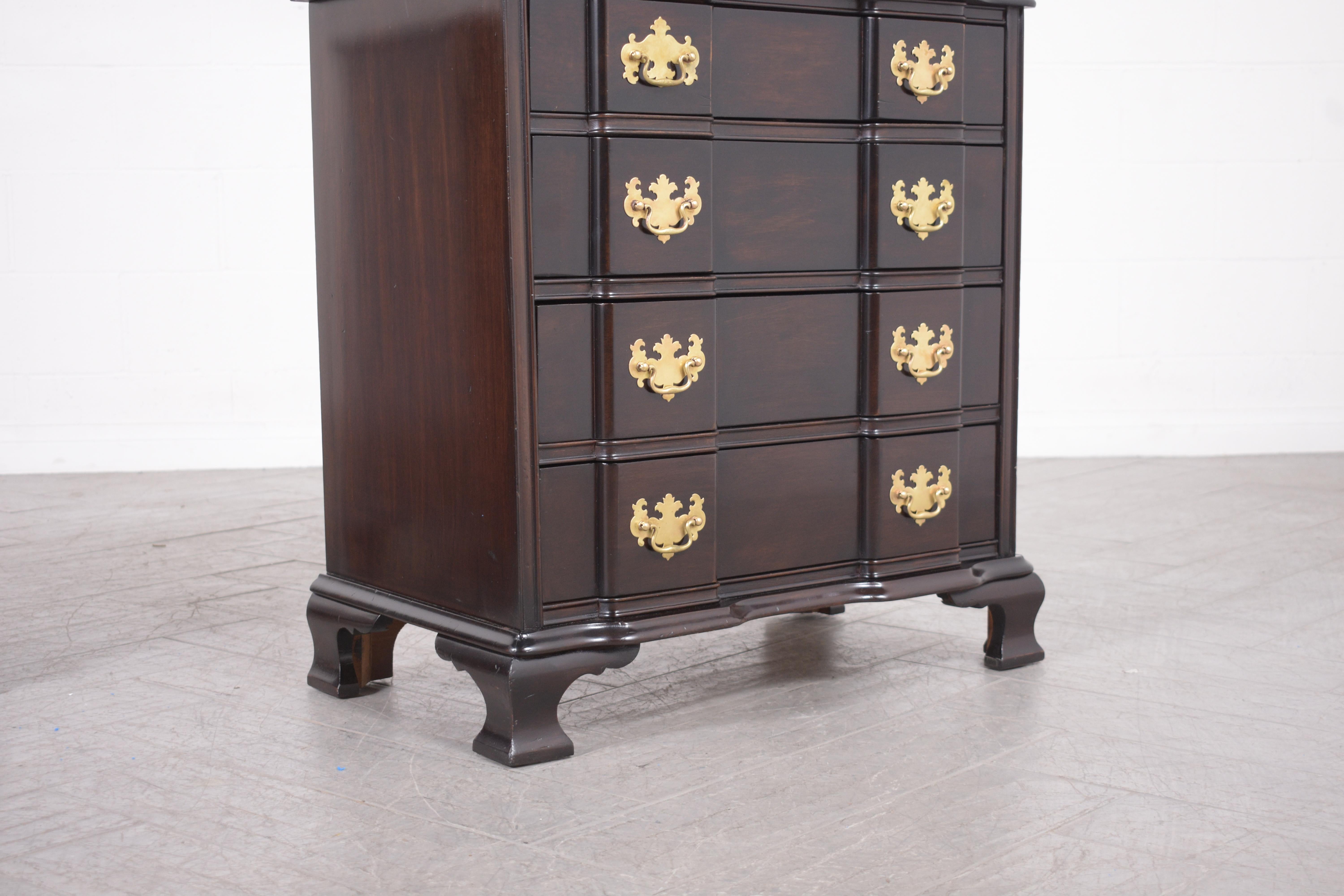 Restored 1950s George III Mahogany Chest of Drawers Pair For Sale 2