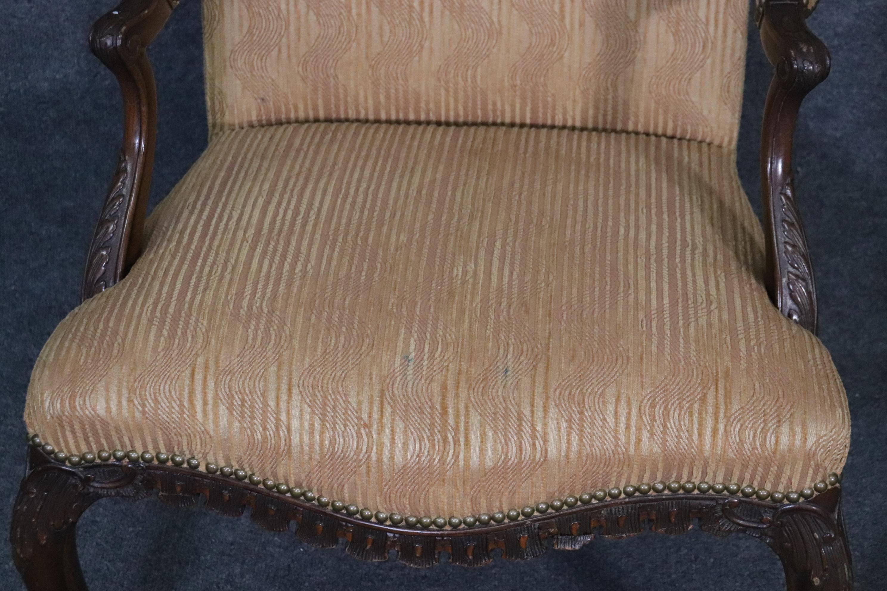 Pair of English Georgian Carved Mahogany Armchairs, Circa 1940s For Sale 5