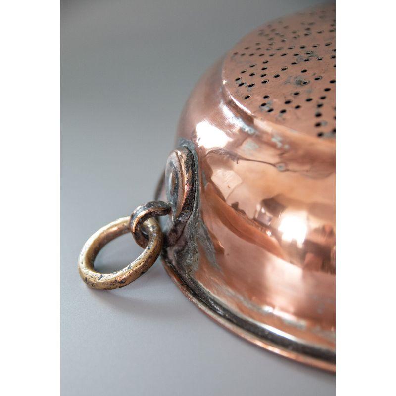 Pair of English Georgian Copper Wall Hanging Sieves Colanders For Sale 3