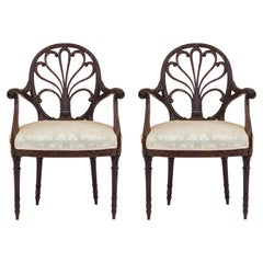 Pair of English Georgian Mahogany Armchairs