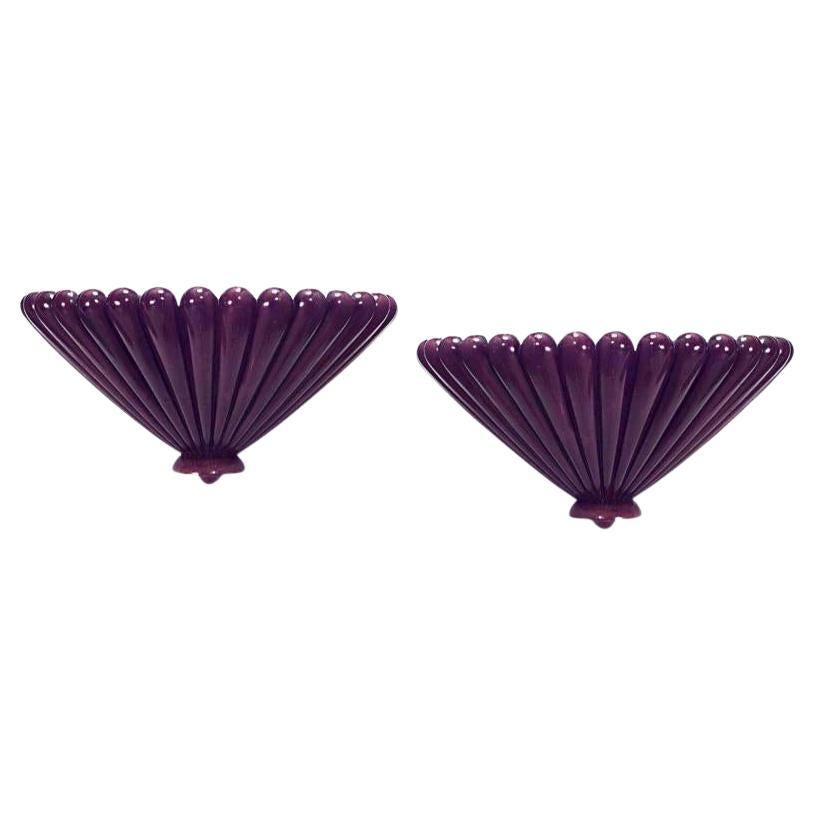 19th Century Georgian Style Mahogany Wall Shelves with Fluted Design For Sale