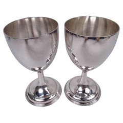 Pair of English Georgian Neoclassical Sterling Silver Goblets, 1783