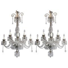 Pair of English Georgian Style Crystal Chandeliers