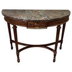 Pair of English Georgian Style Medallion Console Tables