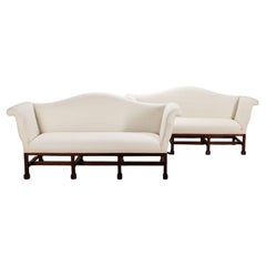 Antique Pair of English Georgian Style Settees