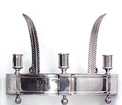 Pair of English Georgian Style Silver-Plate Wall Sconces
