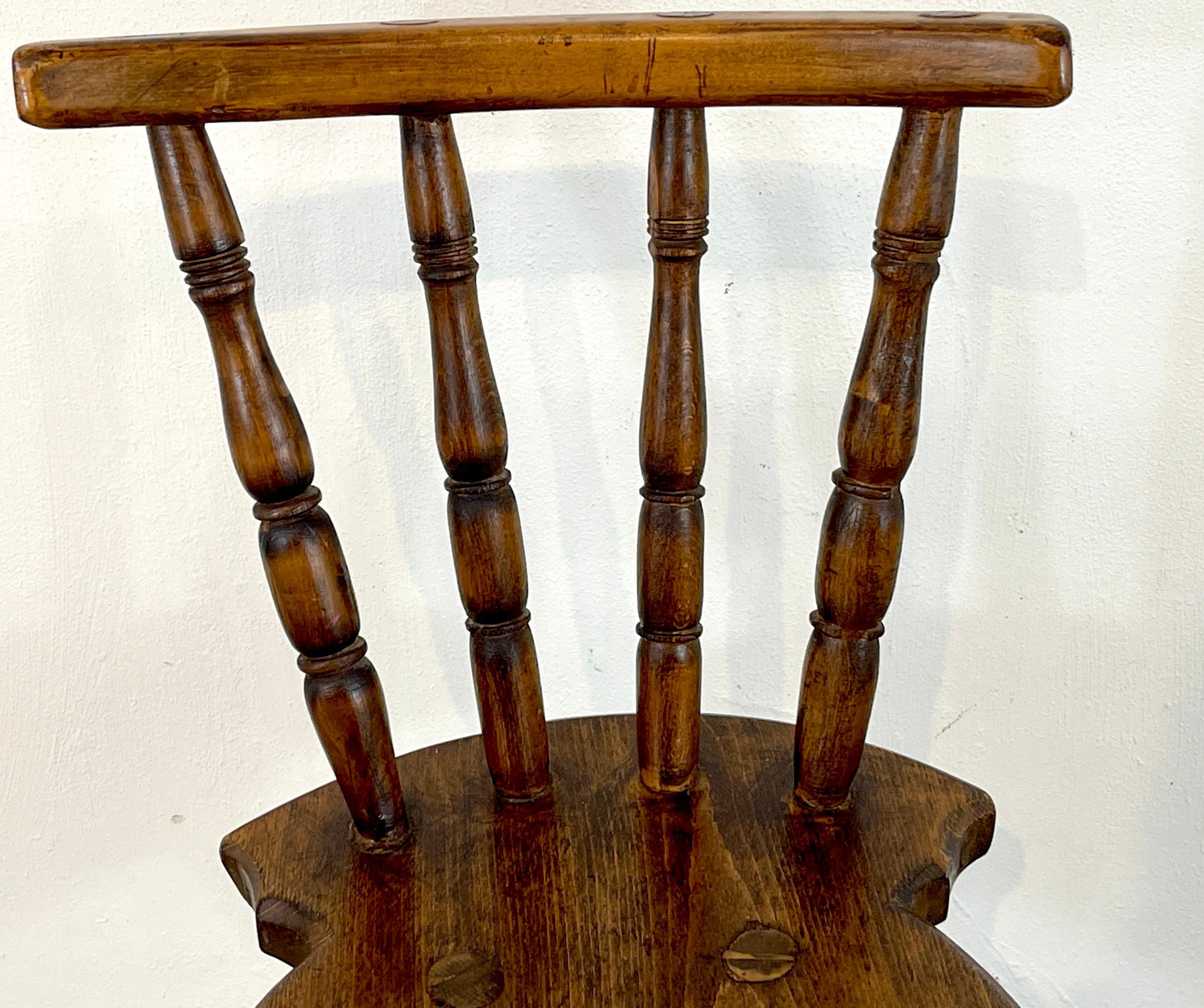 Pair of English Georgian Tripod Captain's Chairs 4