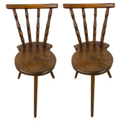 Pair of English Georgian Tripod Captain's Chairs