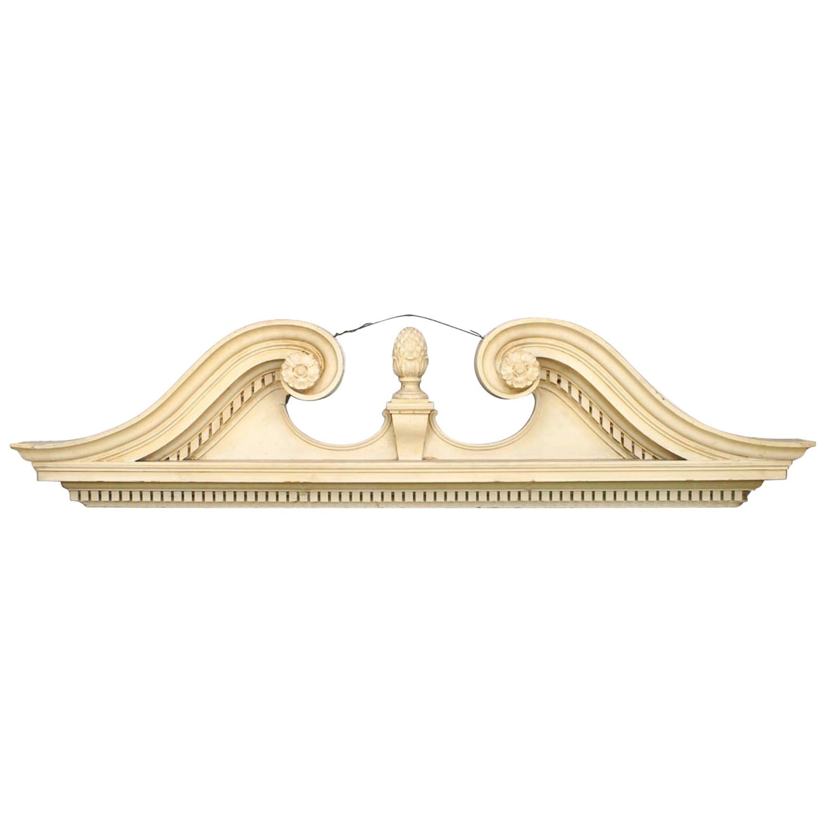 Pair of English Georgian White Pediment Cornices