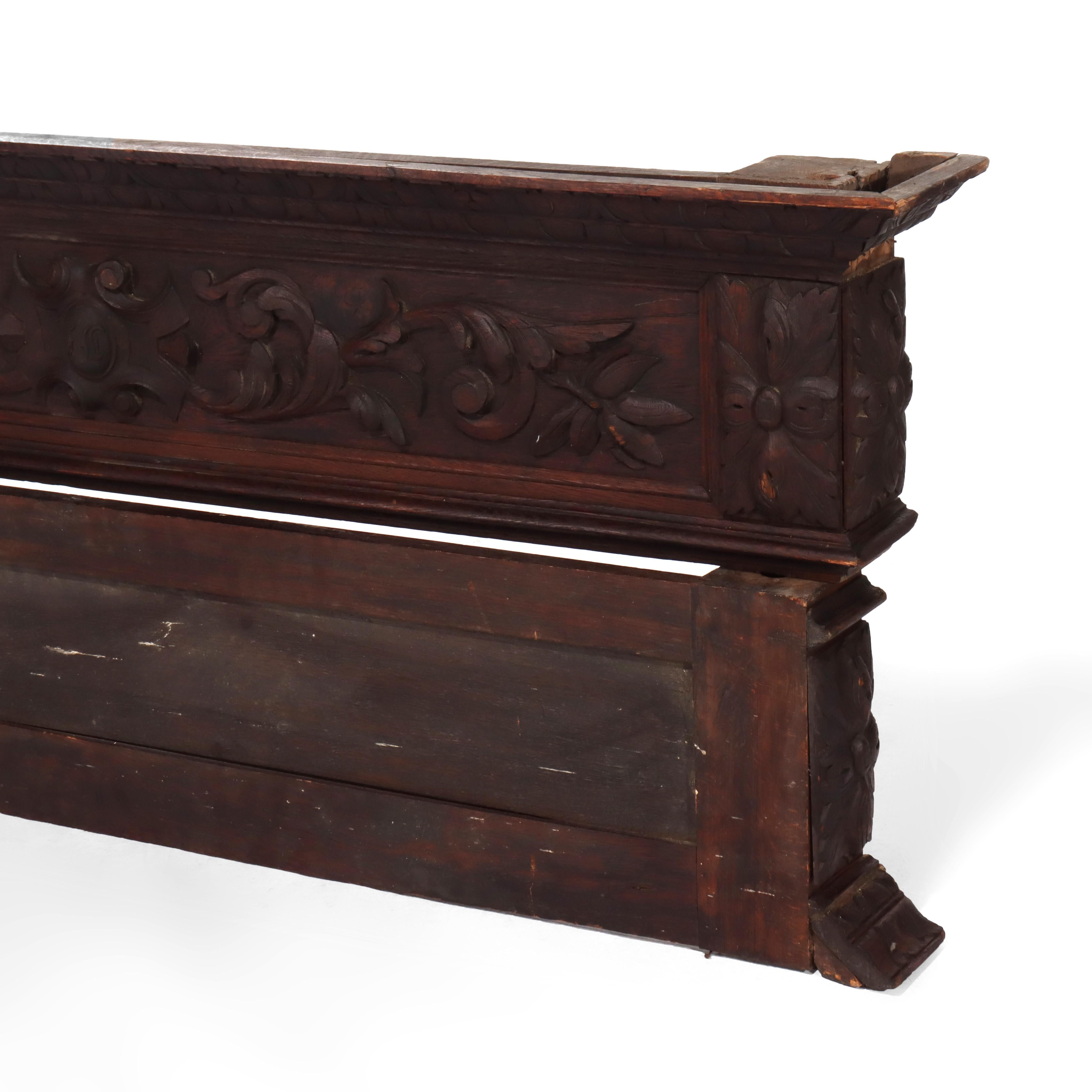 Pair of English Gothic Architectural Valences with Baroque Carvings Unsigned 17thC
Measures - 12.75