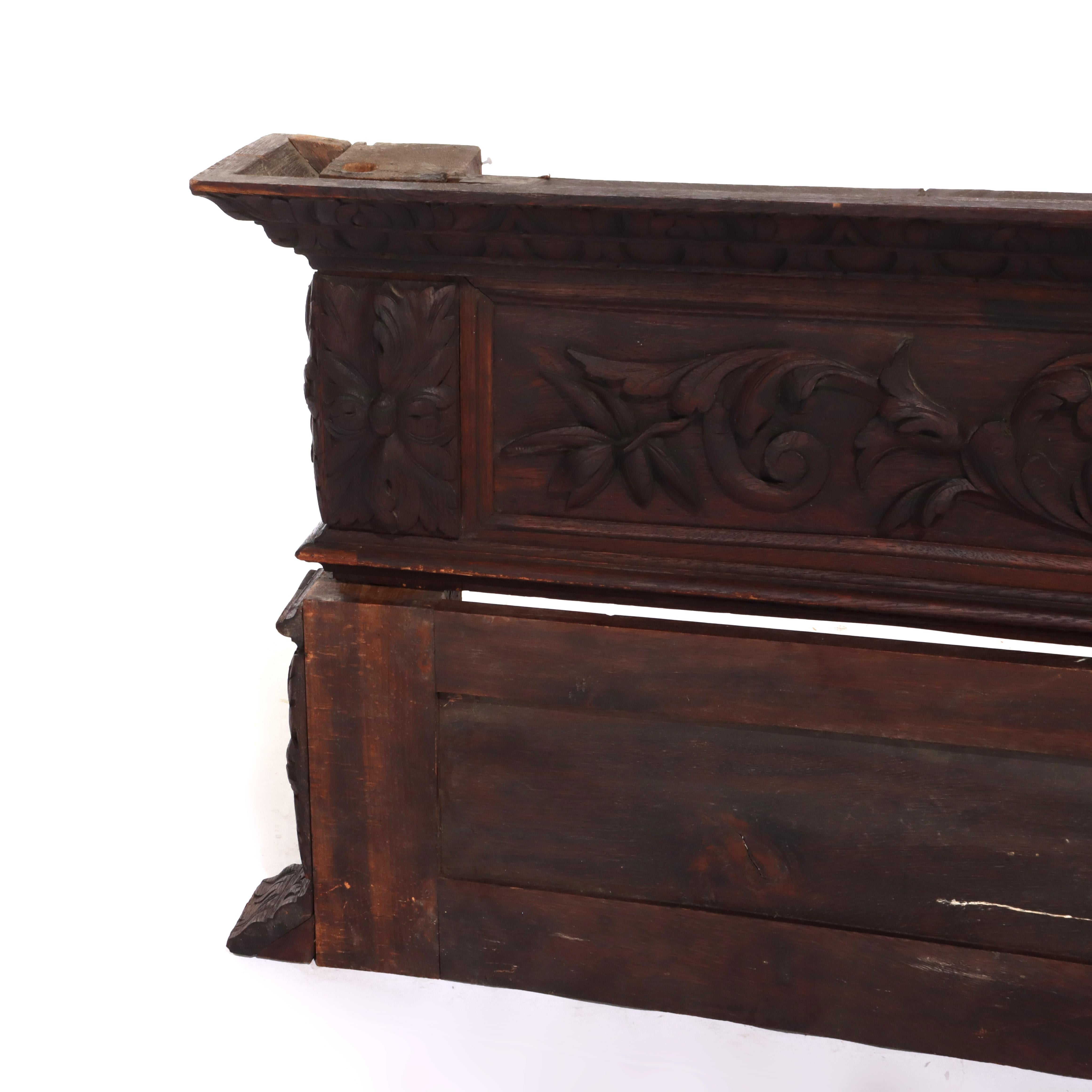 18th Century and Earlier Pair of English Gothic Architectural Valences with Baroque Carvings 17thC For Sale