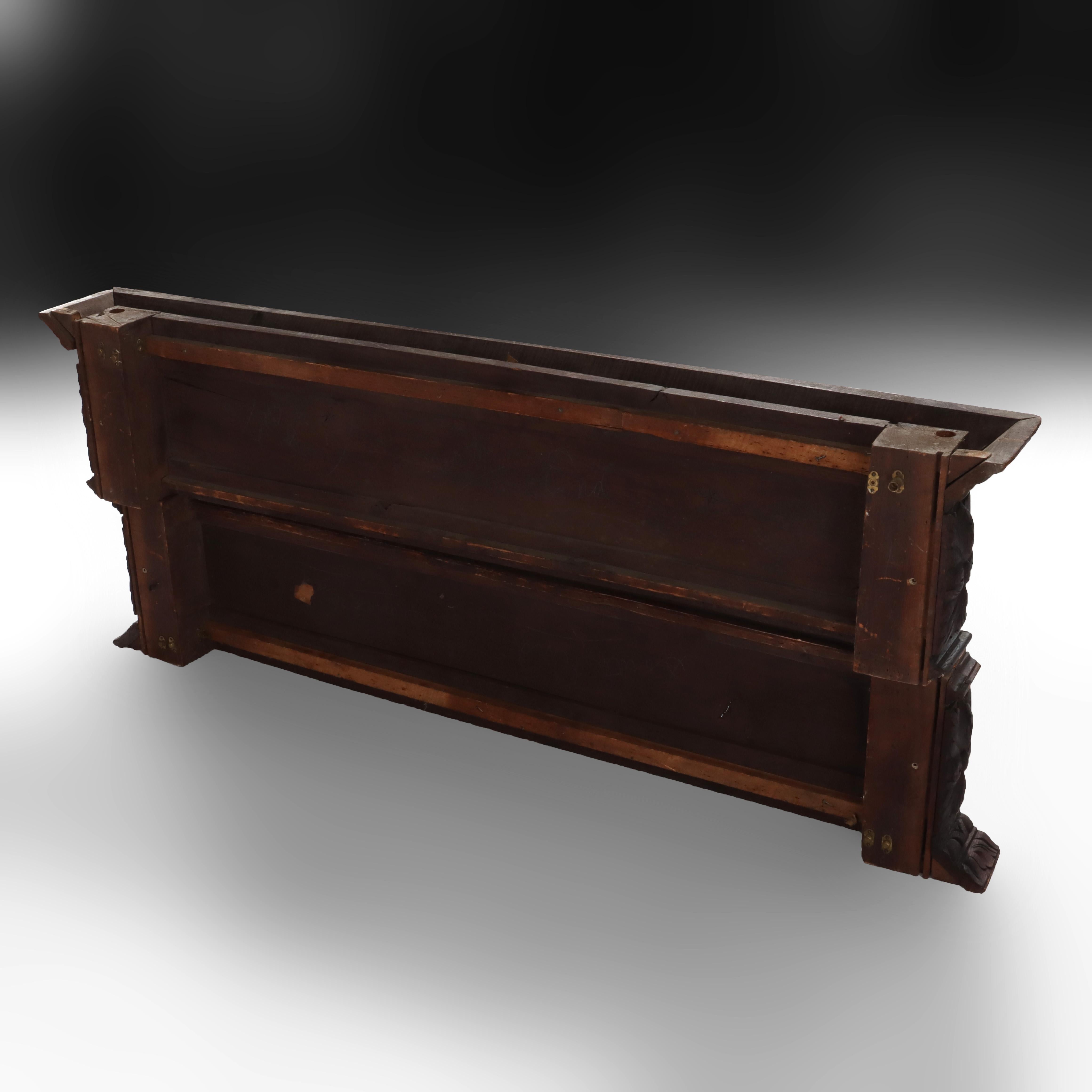 Pair of English Gothic Architectural Valences with Baroque Carvings 17thC For Sale 2