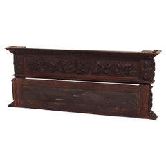 Pair of English Gothic Architectural Valences with Baroque Carvings 17thC