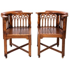 Pair of English Gothic Corner Chairs