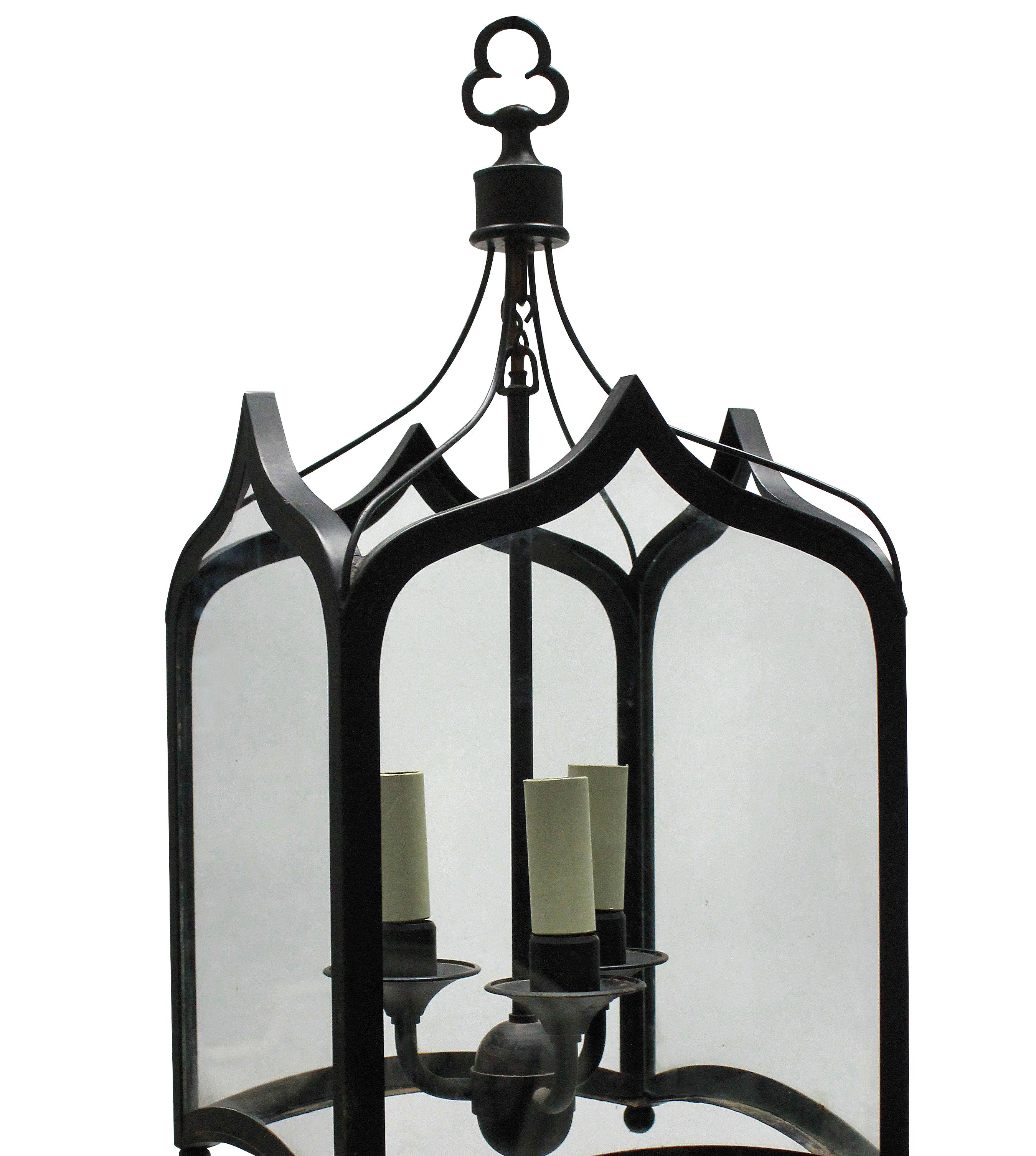 Pair of English Gothic Hanging Lanterns In Good Condition In London, GB