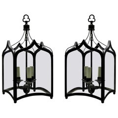 Pair of English Gothic Hanging Lanterns