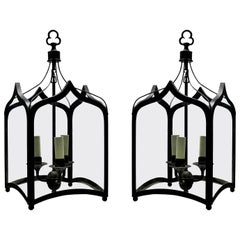 Pair of English Gothic Hanging Lanterns