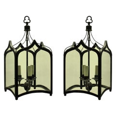 Pair of English Gothic Hanging Lanterns