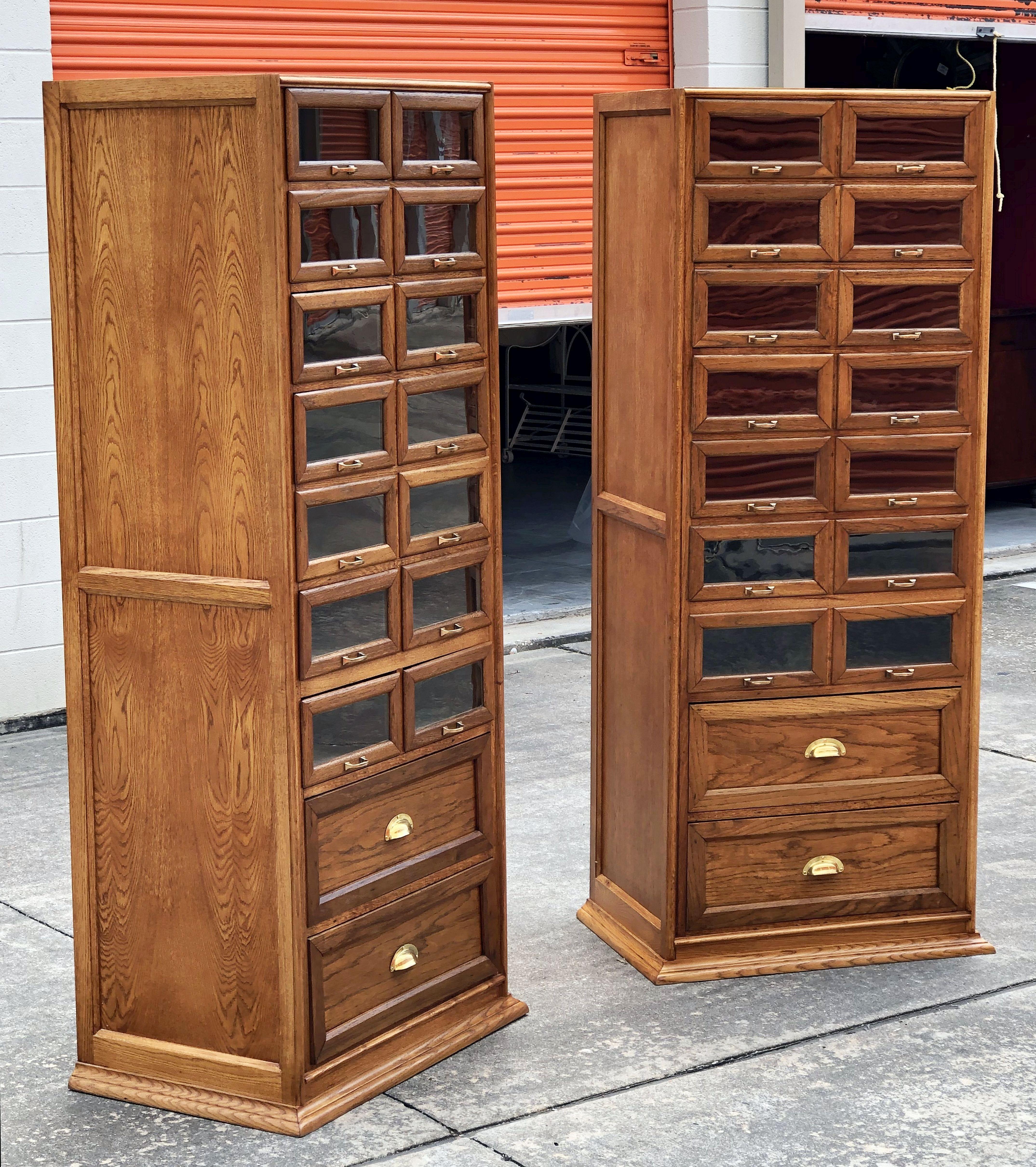 Industrial Pair of English Haberdashery Cabinets, 'Individually Priced'