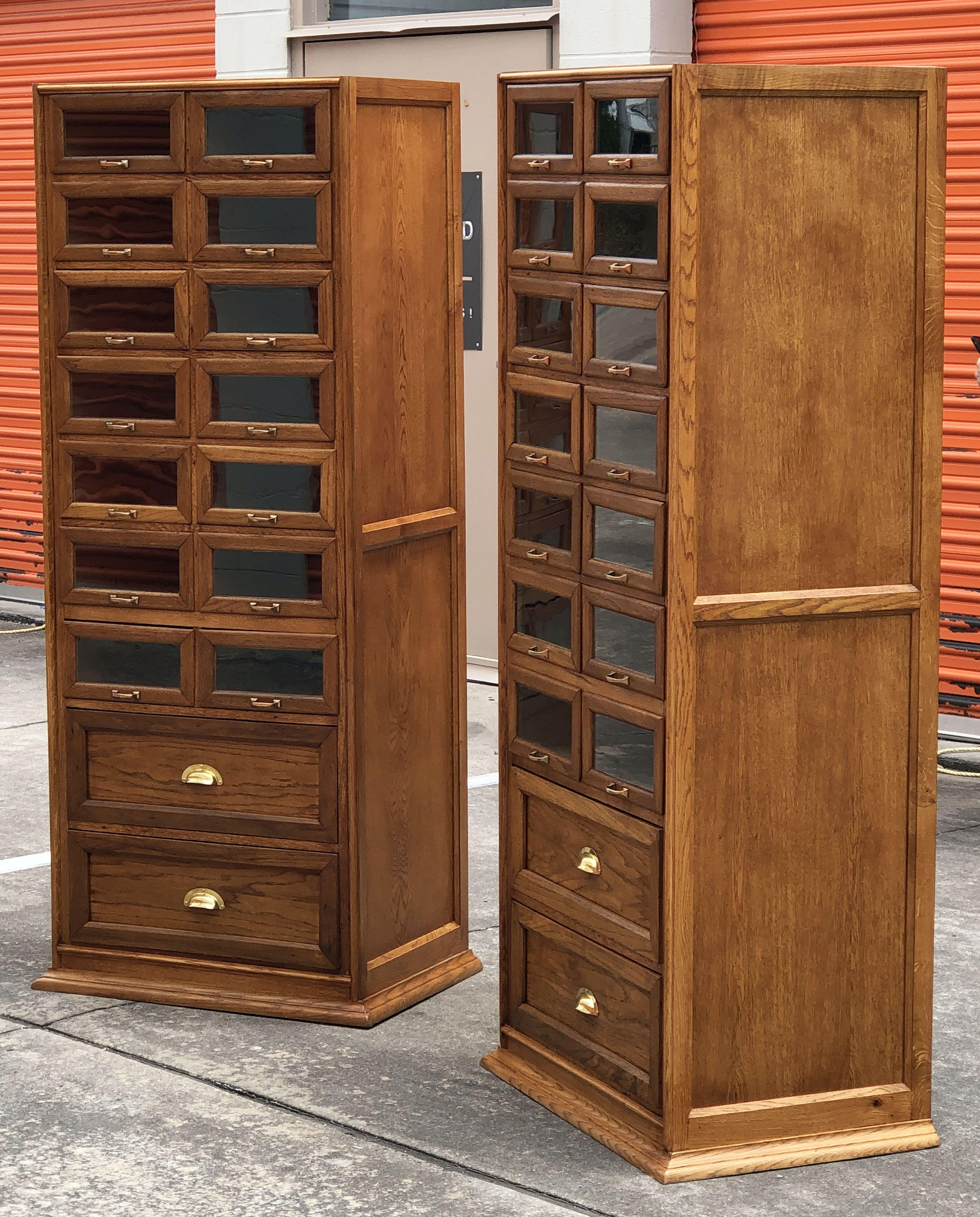 Pair of English Haberdashery Cabinets, 'Individually Priced' In Good Condition In Austin, TX