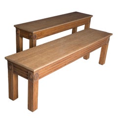 Pair of English Hall Benches