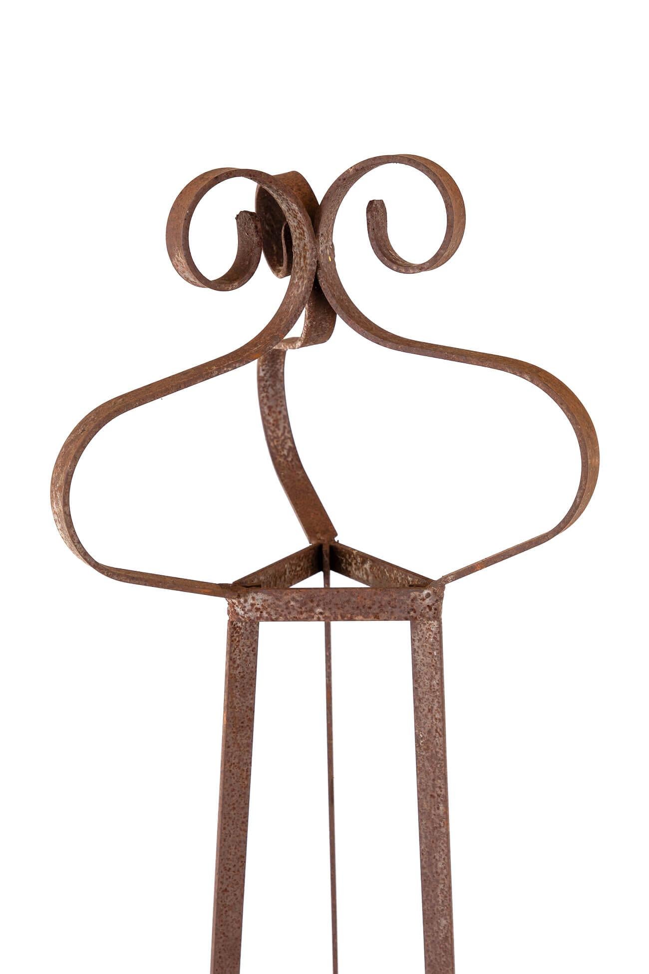 Hand-Crafted Pair of English Hand Forged Garden Obelisks